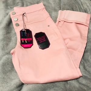 Pink Mid Rise Skinny Jeans